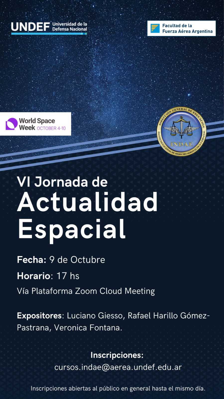 VI JORNADA DE ACTUALIDAD ESPACIAL